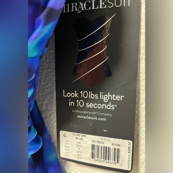 Miracle Suit Revele Blue- One Piece Swimsuit- padded Straps & Draped Silhouette - Picture 9 of 14